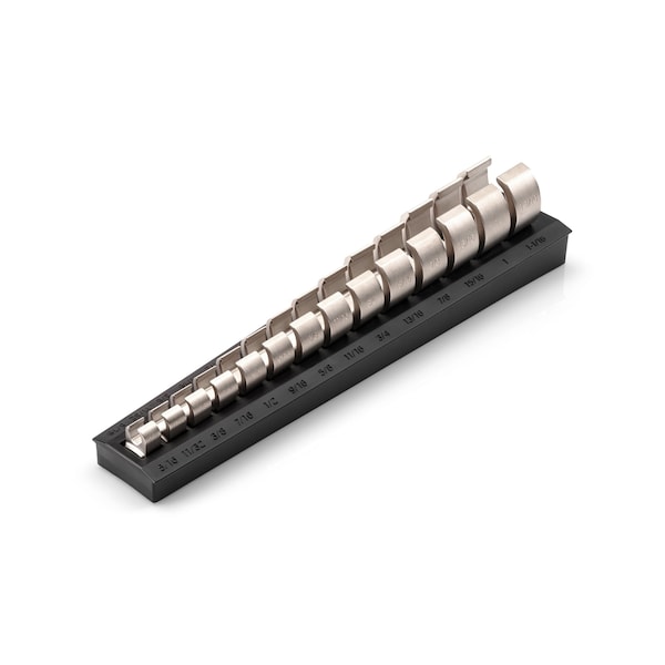 3/8 Inch Drive 6-Point Flare Nut Crowfoot Wrench Set with Rack, 14-Piece (5/16 - 1-1/16 in.)